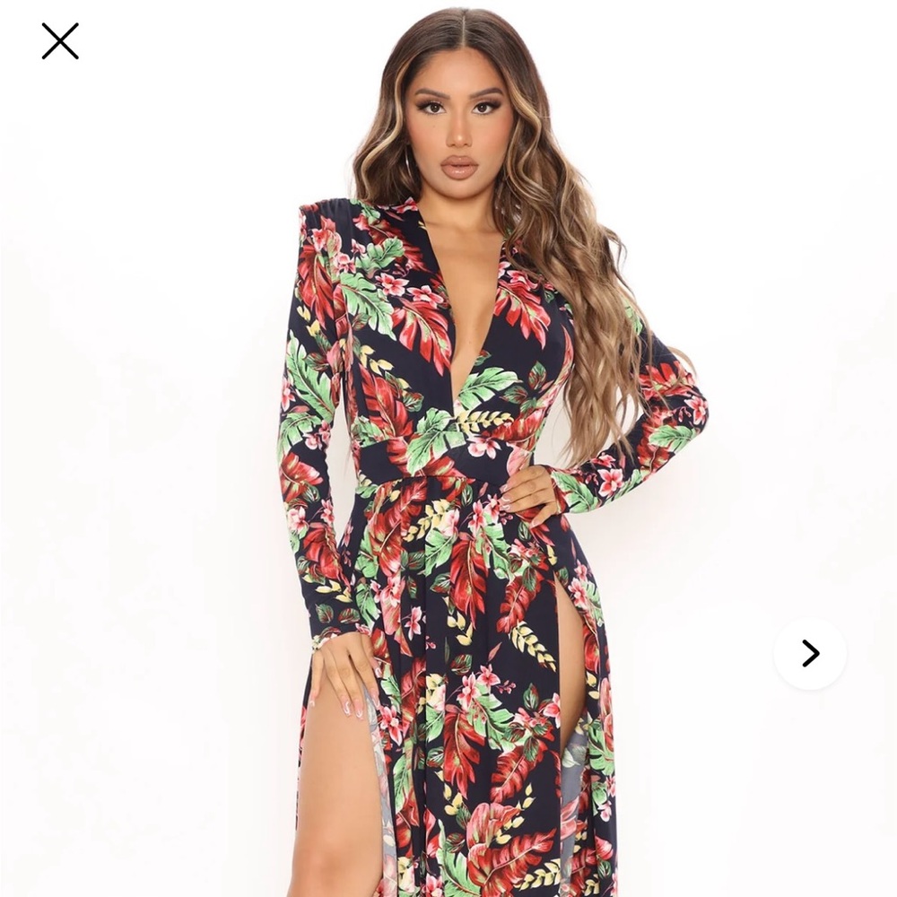 Fashion Nova Vibrant Floral Spree Maxi Dress